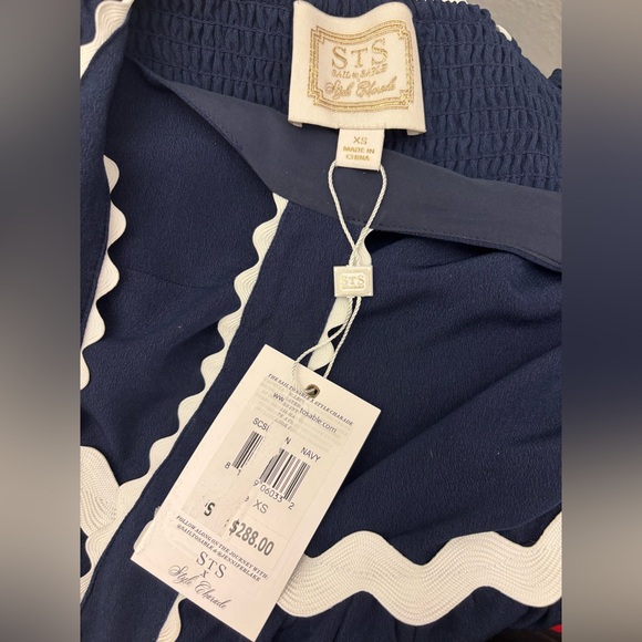 Sail To Sable Ric-Rac Bow Strap Maxi Dress Navy - Picture 6 of 6